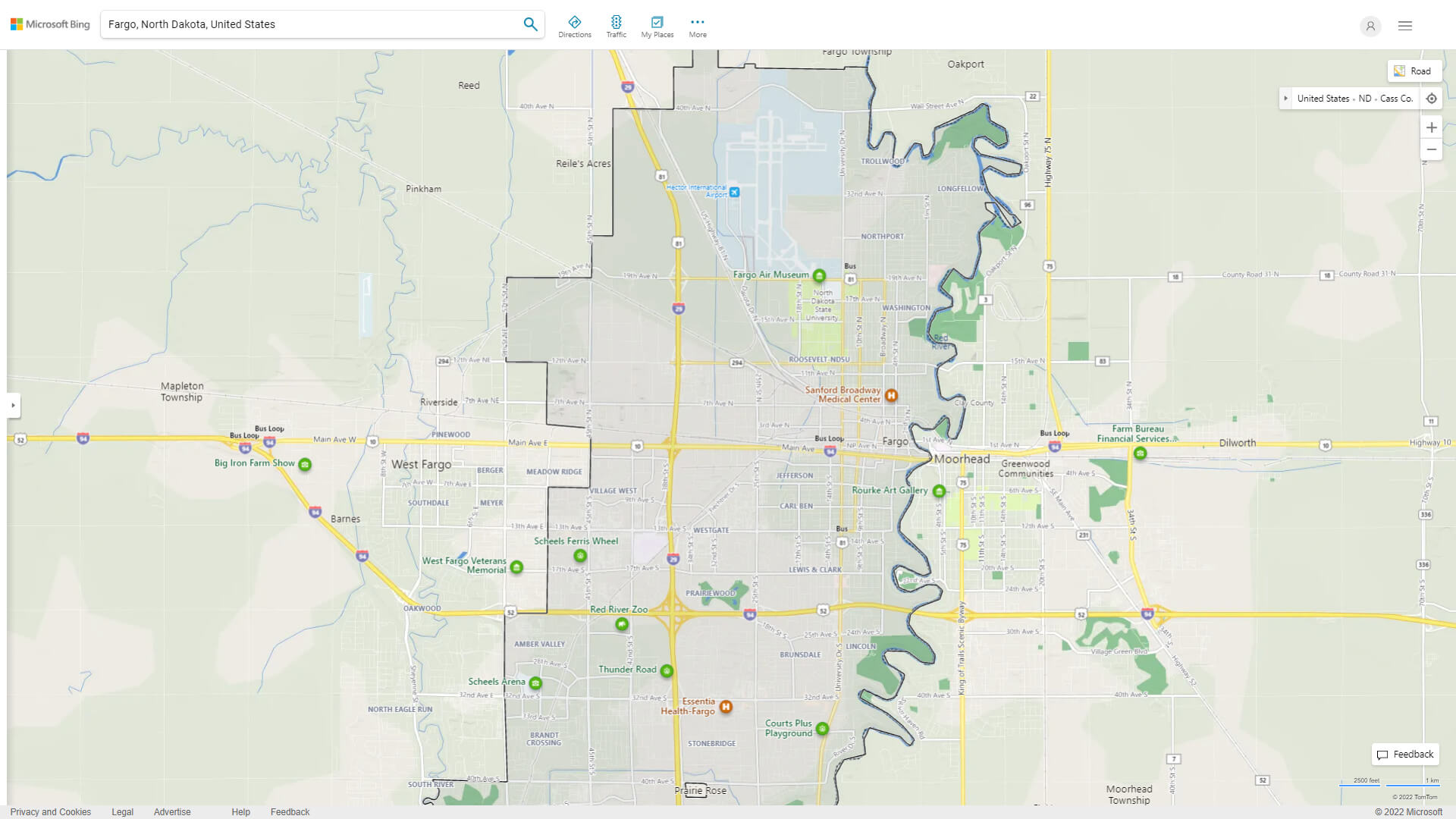 Fargo Detailed Map